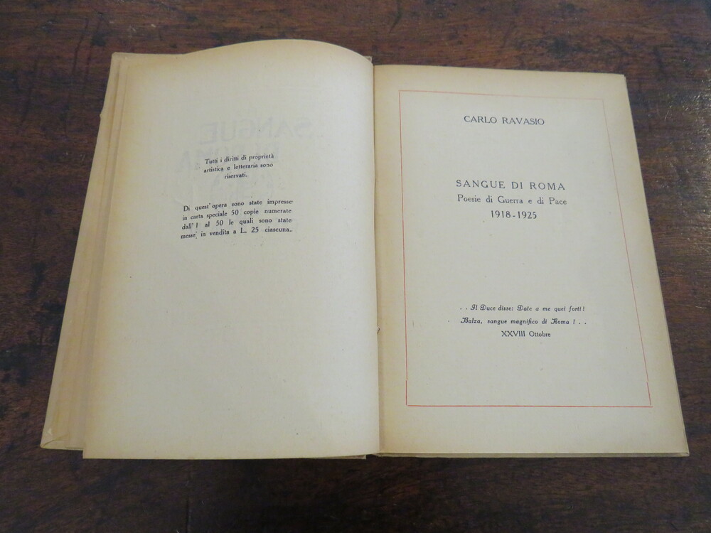 CARLO RAVASIO. Sangue di Roma.