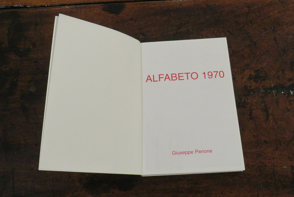 GIUSEPPE PENONE. Alfabeto 1970.