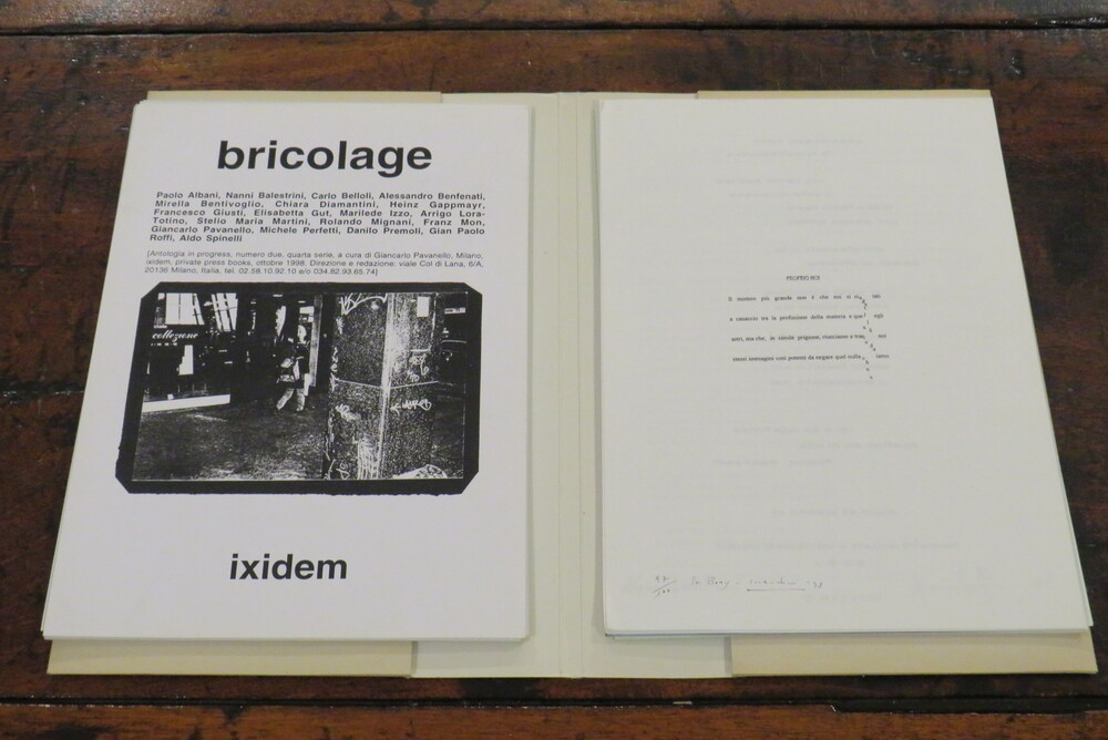 GIANCARLO PAVANELLO. "BRICOLAGE". Antologia in progress N.2, quarta serie, 1998.