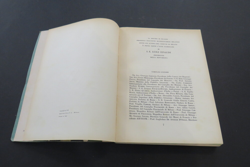 PABLO PICASSO, S.E. LUIGI EINAUDI, FRANCO RUSSOLI. Picasso.