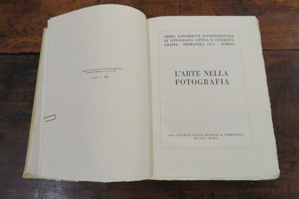 AA.VV. L’arte nella fotografia. Prima Esposizione Internazionale di fotografia ottica e cinematografia – Primavera 1923 - Torino.