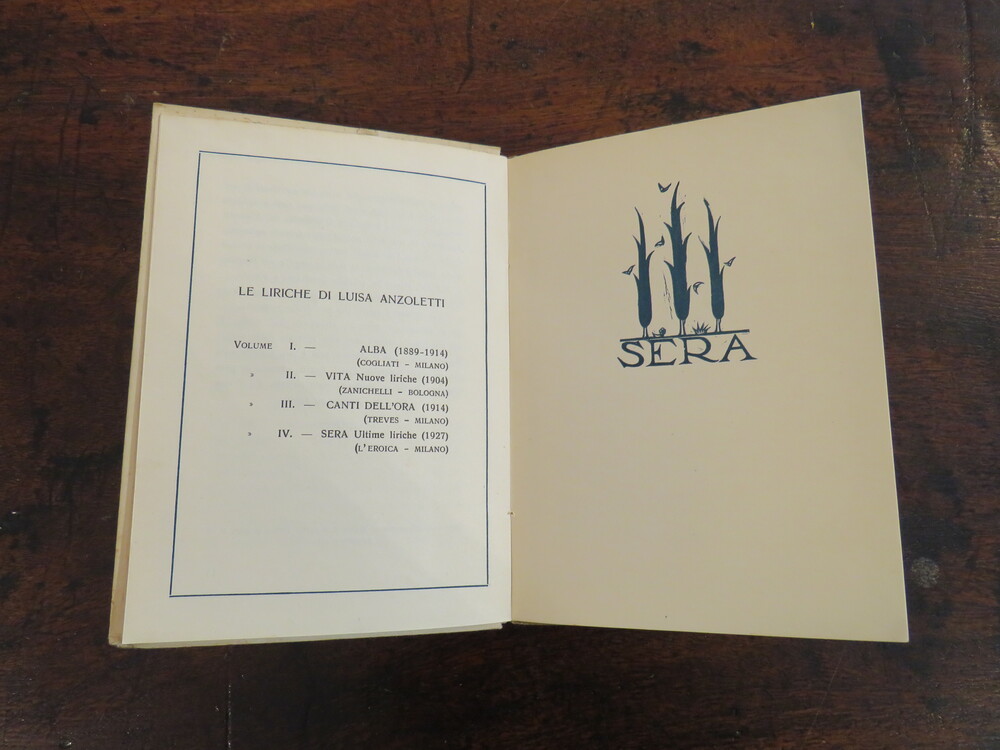 LUISA ANZOLETTI. Sera-Versi.