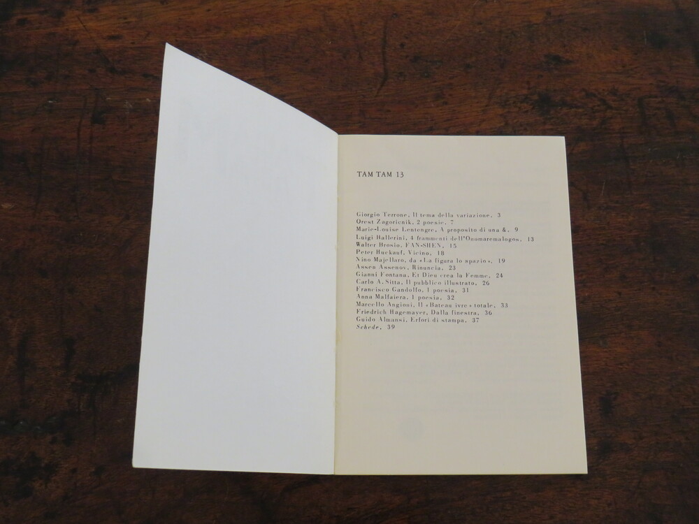 MAURIZIO SPATOLA, GIULIA NICCOLAI. TAM TAM N. 13. Rivista Trimestrale di Poesia.